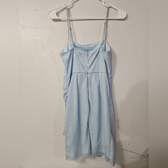 Princess Polly Prom/formal Blue Shimmer Mini Dress With Spaghetti Straps! - Picture 3 of 8